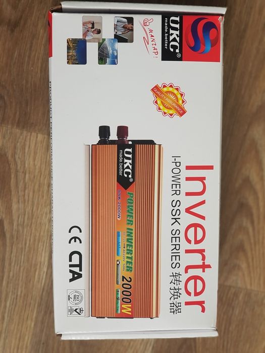 Инвертор 2000 W Автомобильный преобразователь 12 на 220v в автомобиль