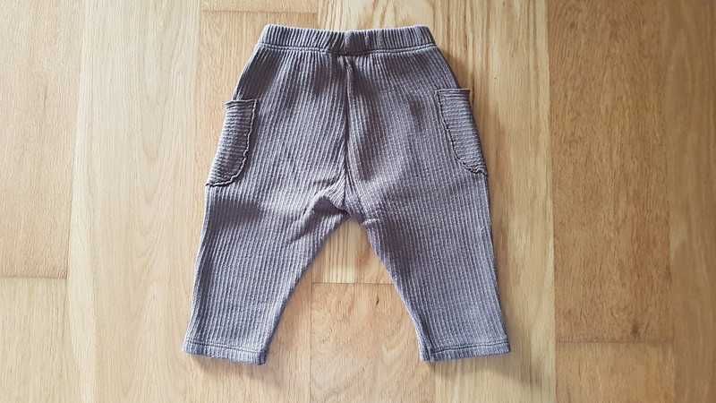 Calças caneladas em malha, castanhas, 9 meses