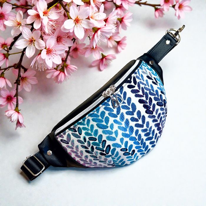 Nerka L – czarna eko skóra i chusta Woven Wings