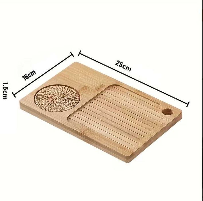 Новая Чабань чайный поднос столик из бамбука с поддоном