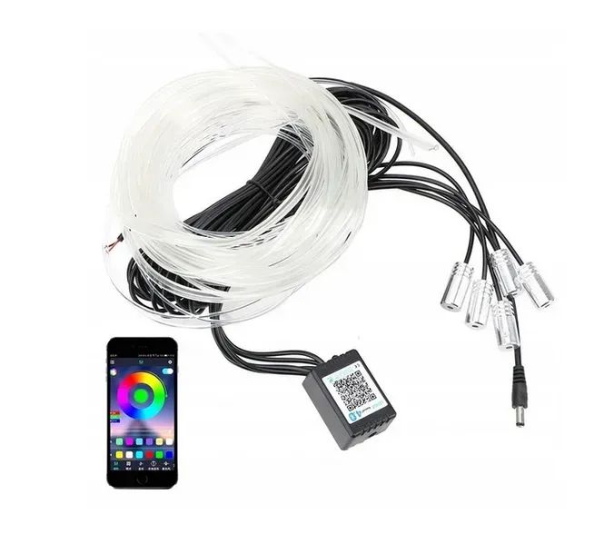 ŚWIATŁOWÓD LED RGB do samochodu-zestaw ambient. LED do Auta