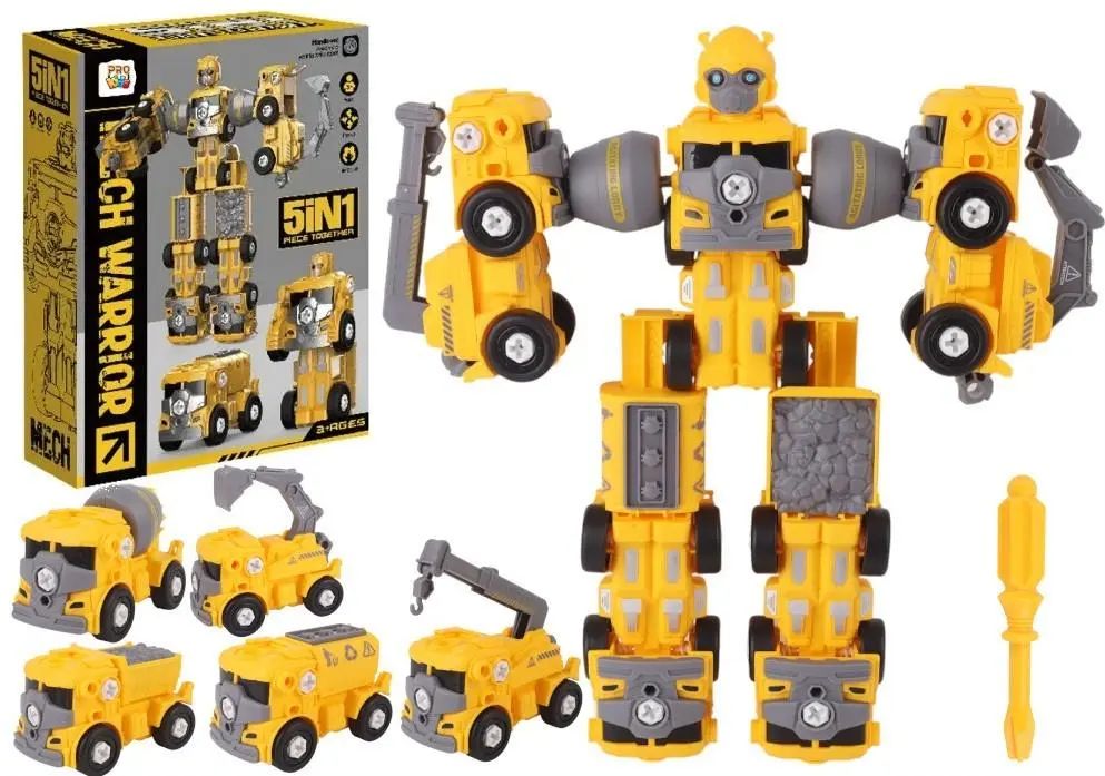 Robot 5w1 skręcany żółty. Pro Kids