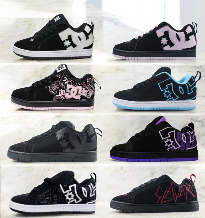 р36-45 Кросівки DC Court Graffic Black White Slayer Blue Pink