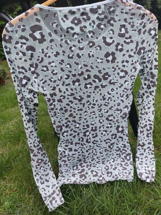 MarcCain panterka siateczkowa transparent przezroczysta bluzka