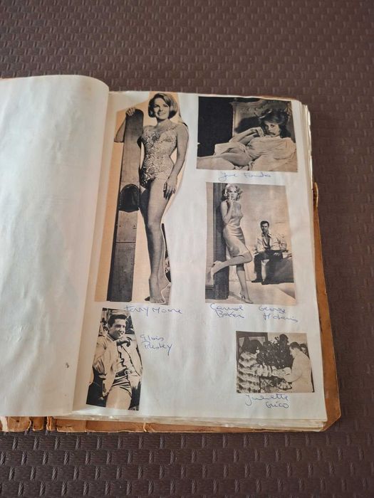Coleção única antiga de recortes de estrelas do cinema (anos 50–60) – álbum com 50+ páginas