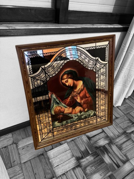 Quadro - Espelho Vintage ( Virgem Maria )