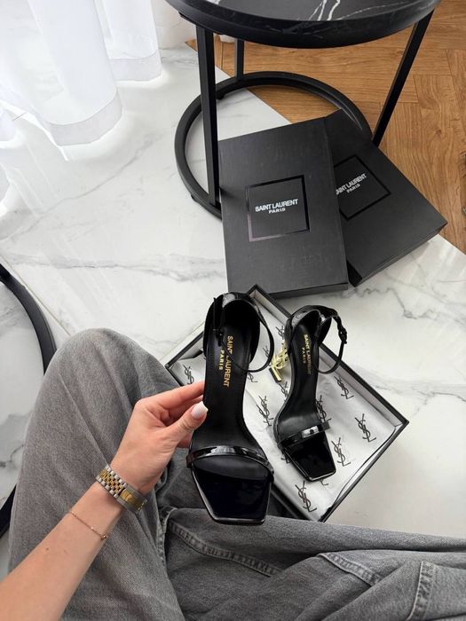 Босоніжки YSL чорні повне пакування