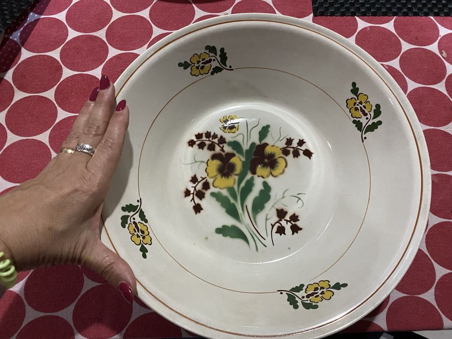Bacia ou tigela grande antiga porcelanas Sacavem