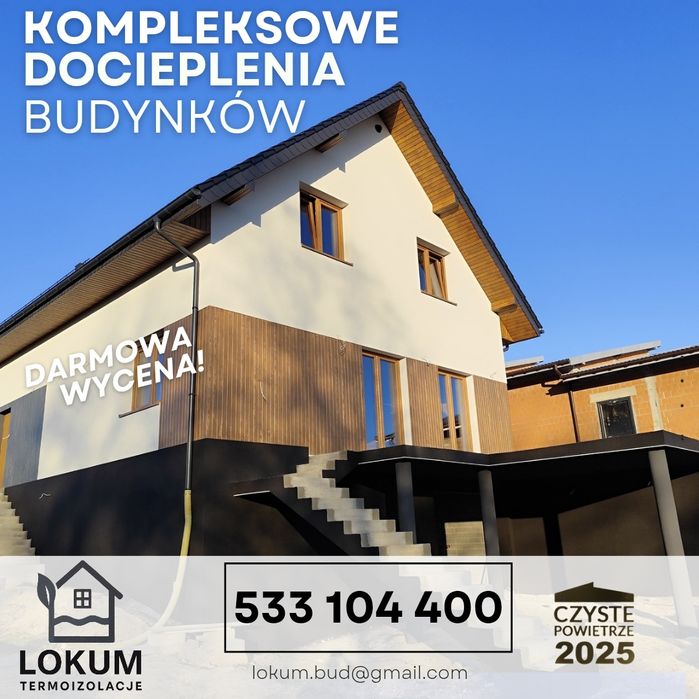 Docieplenia budynków, elewacje,ocieplenia, tynki,  audyt termin 2026