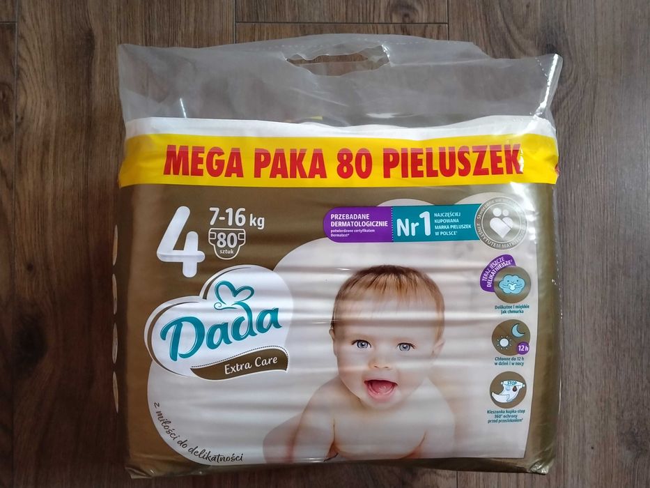 Підгузки / памперси Dada Extra Care, розмір 4 ( 7-16 кг), 80 шт.