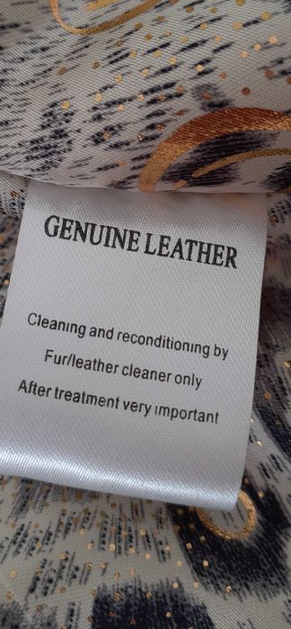 Śliczny, nowy, skorzany płaszczyk z futerkiem