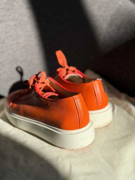 Santoni orange sneakers