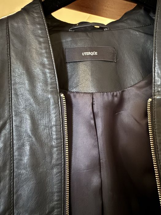 Casaco pele preta Massimi Dutti