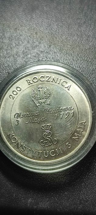 Moneta 10000 zł 1991 r. 200 rocz. Konstytucji 3 Maja w kapslu ochronny