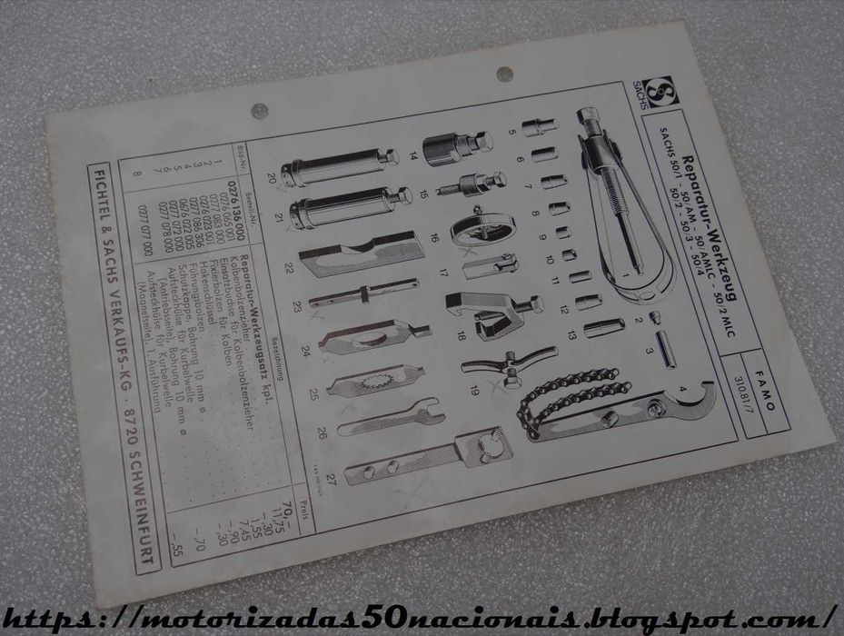 Sheets with Tool List for Sachs Engine Repair64741036961665124