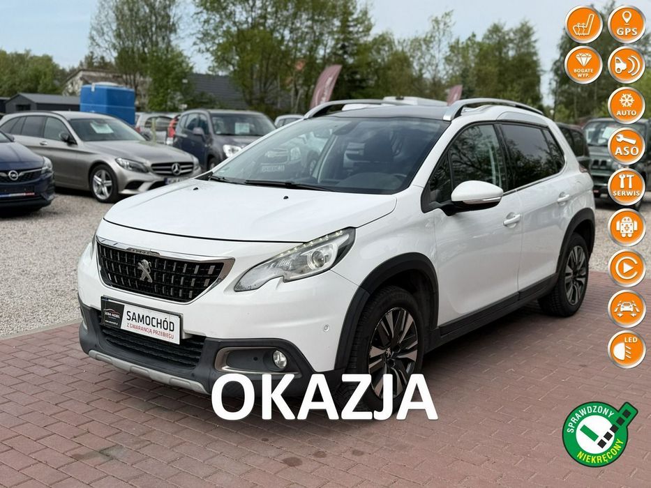 Peugeot 2008 Gwarancja, Niski Przebieg, Panorama, Navi, Czujniki Park, Poł Skóra
