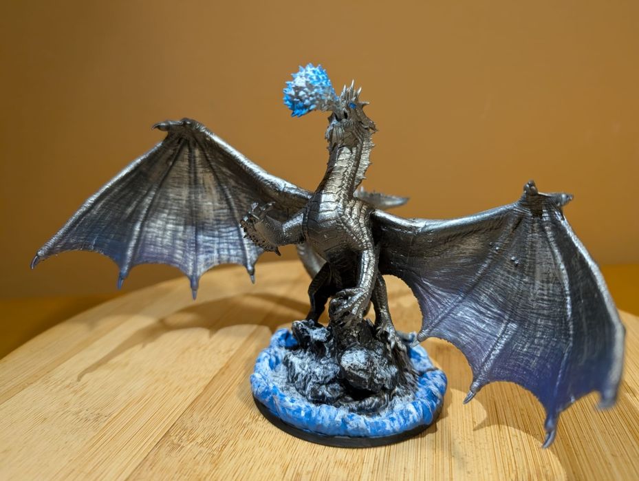 Dragão Azul - pintado à mão