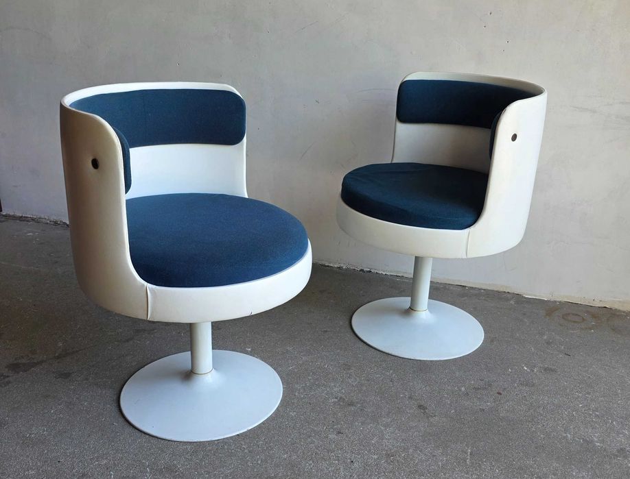 Para kubełkowych foteli Space Age.Lata 60
