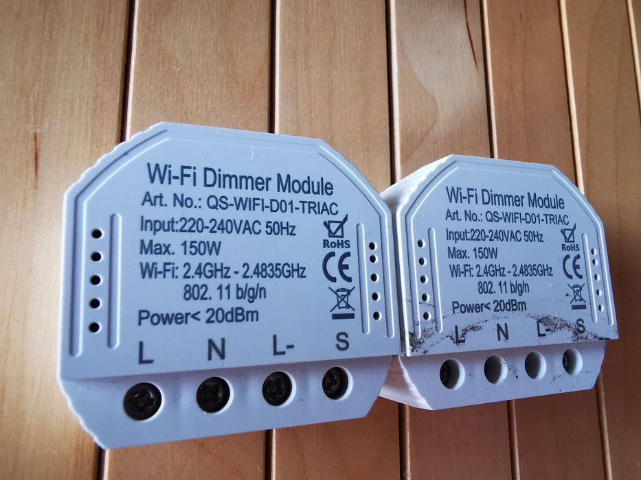 Zestaw 2x Ściemniacz WiFi dopuszkowy Tuya QS-WIFI-D01-TRIAC