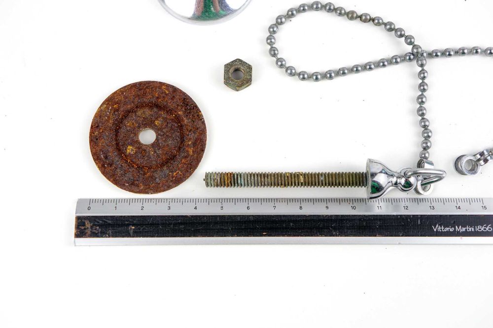 Parafuso + espelho + corrente para tampa de drenagem de lavatório