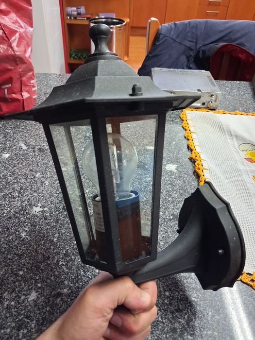 Candeeiro de Exterior Clássico Preto – Aplique de Parede (Novos)