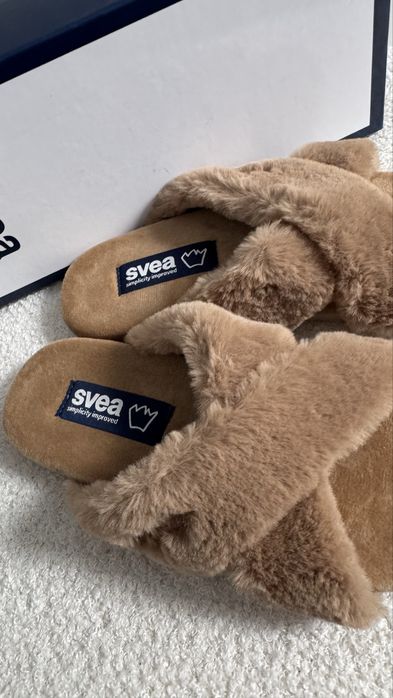 Nowe kapcie papcie damskie Svea 37 futrzane