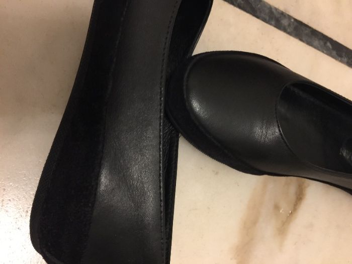 Sapatos em pele e camurça pretos