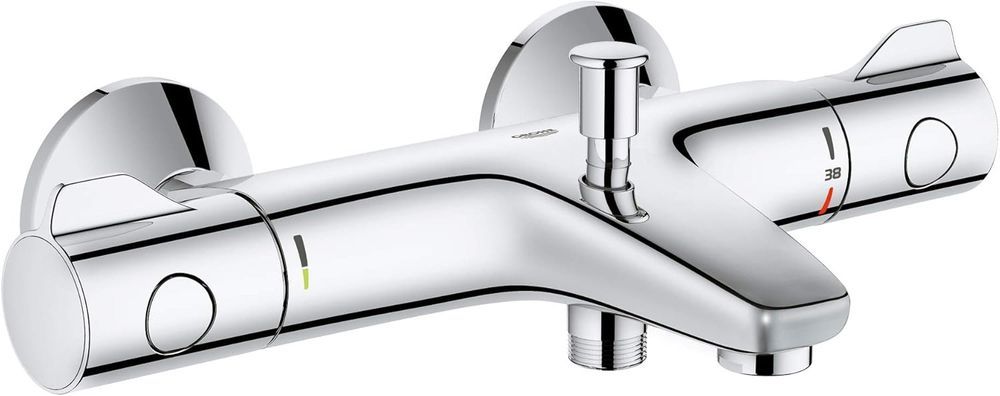GROHE Grohtherm 800 Bateria wannowa z termostatem Chrom (34567000 SafeStop EcoJoy)