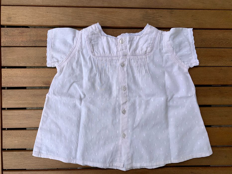 Túnica bordada, zara, rosa, 1 ano