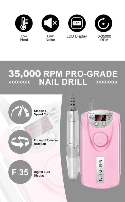 broca portátil 35mil rpm