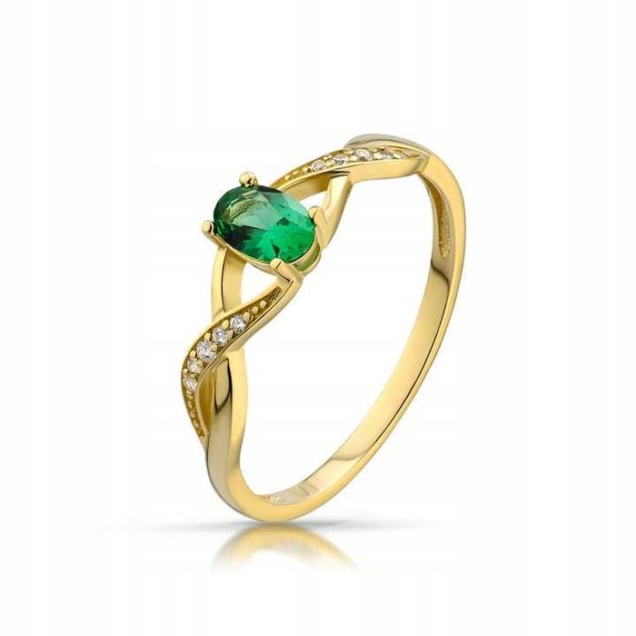 Złoty pierścionek z cyrkonią JK Jubiler