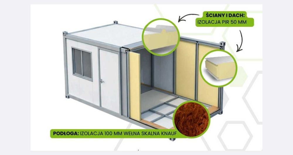 Kontener biurowy / magazynowy 6×2,4 m – CAŁOROCZNY/NOWY/OD RĘKI