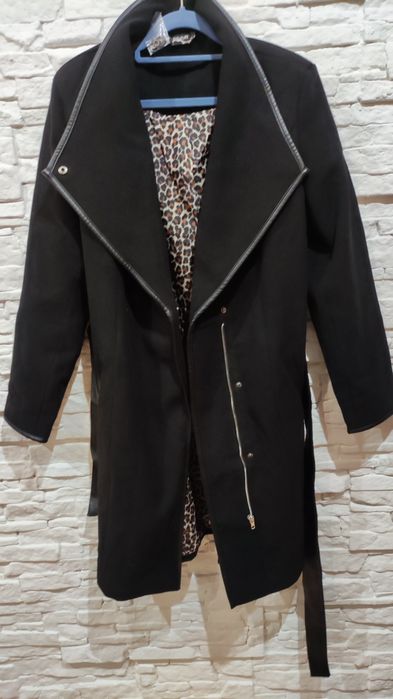Płaszcz damski jesienno zimowy czarny nowy L/40