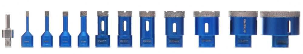 Otwornice diamentowe do ceramiki, kamienia, gresu, glazury 6-68 mm M14