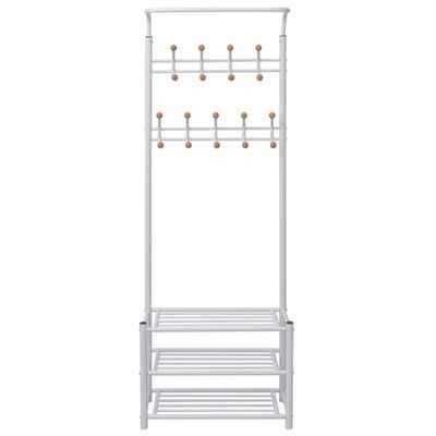 NOVO - Cabide/ Suporte para roupas com sapateira 68x32x182,5 cm branco