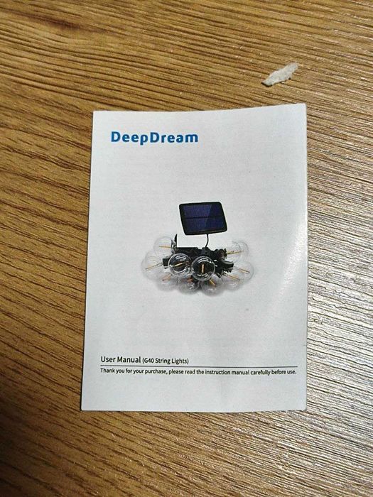 Вулична світлодіодна гірлянда на сонячній панелі ‎DeepDream ‎G40-25 14м