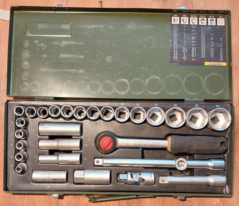 Набір головок професійний PROXXON на 1/2" і тріскачка, 29 шт.