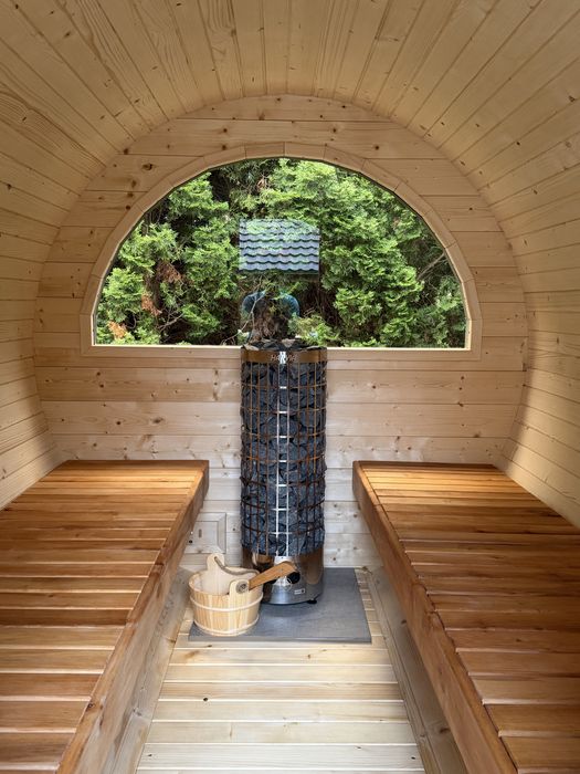 Sauna Typu Beczka 300 cm z Piecem Elektrycznym 9 KW  Wi-FI