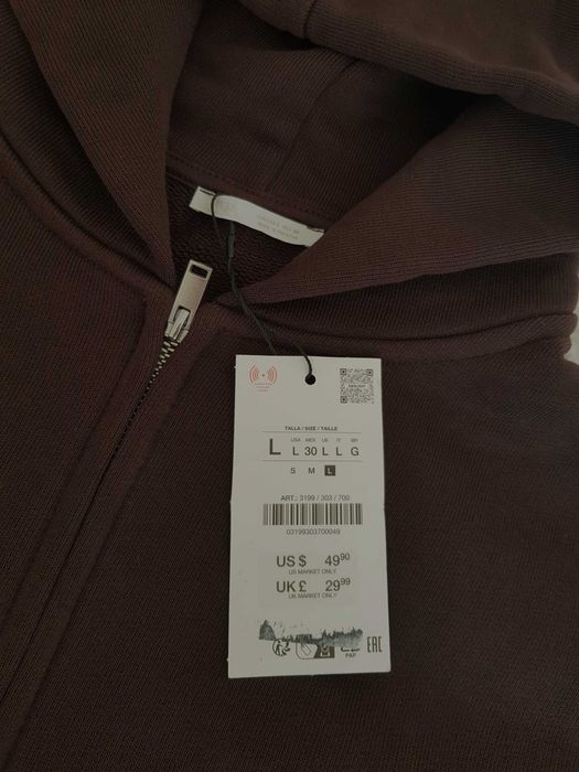 Brązowa, czekoladowa, bawełniana bluza zara
