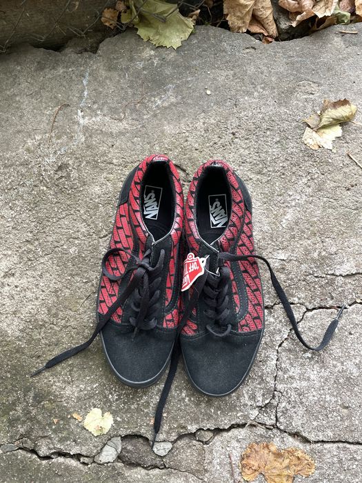 Кеди Vans Old Skool красно-черные / Розмір 38.5 (24.5 см)