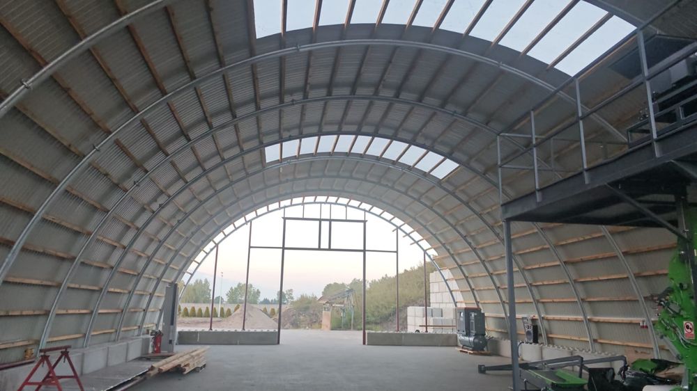 Hala łukowa 14.5 x 20m wys 6.4m ocynk wiata garaż obora magazyn kurnik
