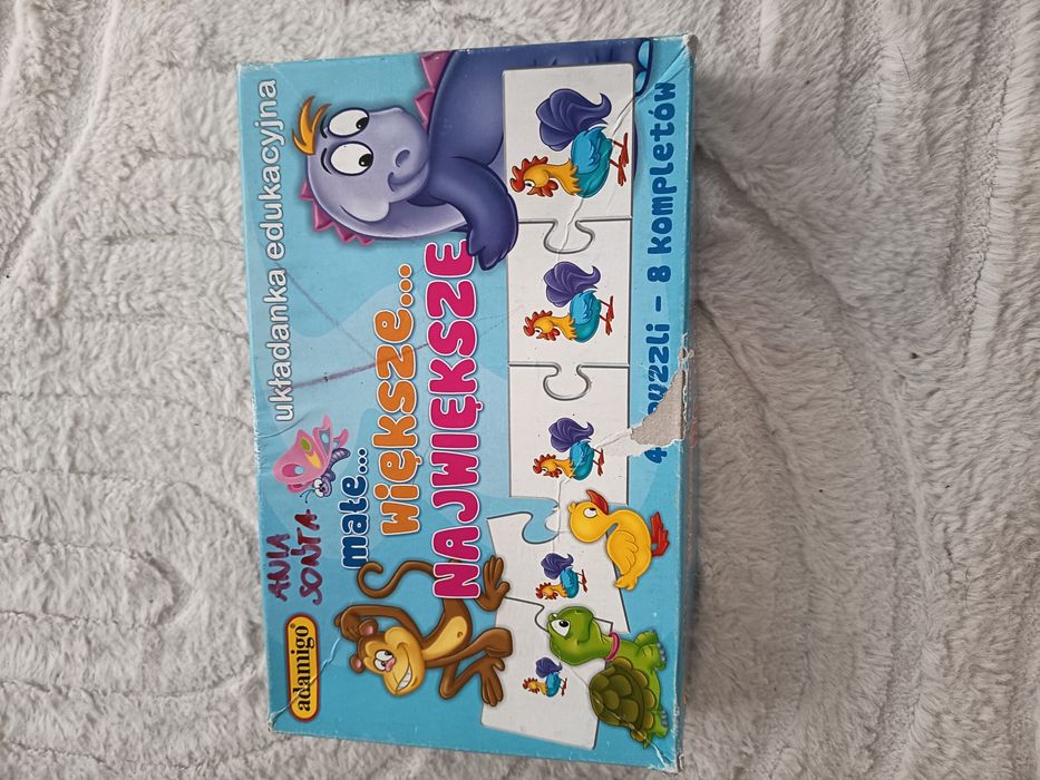 Układanka edukacyjna, małe, większe, największe