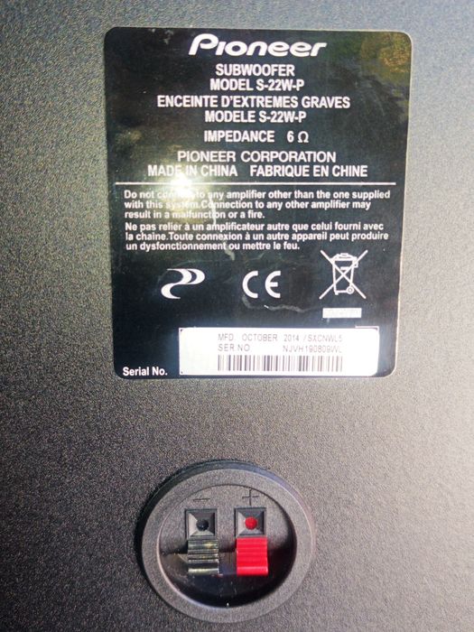 Colunas Pioneer surround 5.1 - 100 watts