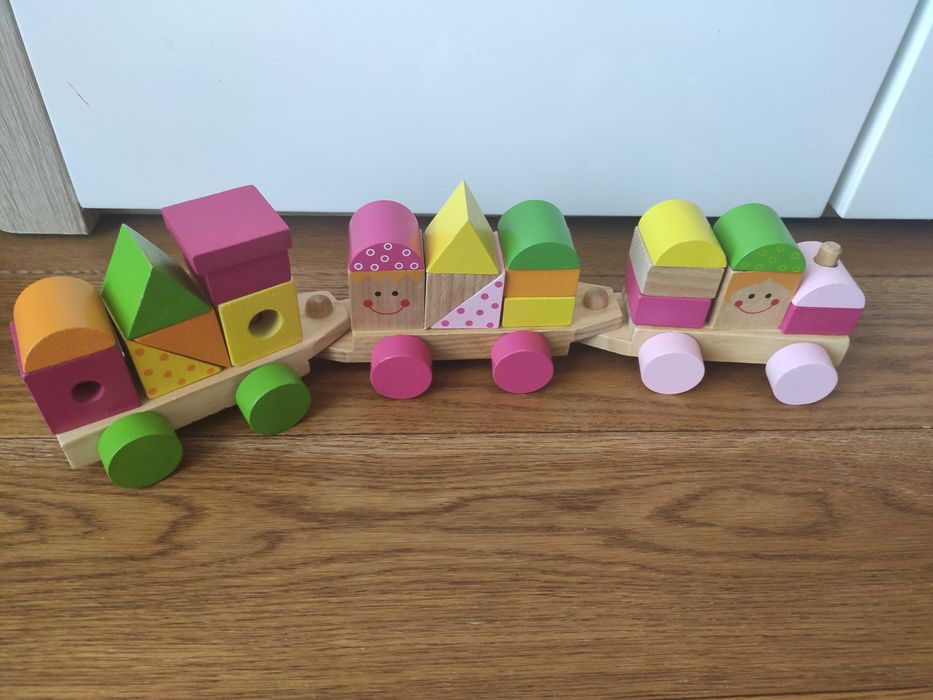 Ciuchcia drewniana, klocki drewniane