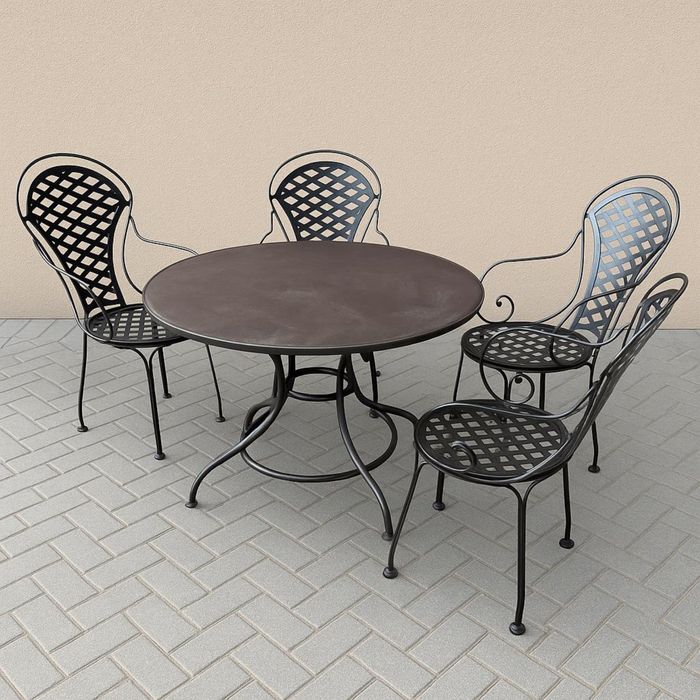 Elegancki komplet mebli ogrodowych - stół + 4 krzesła