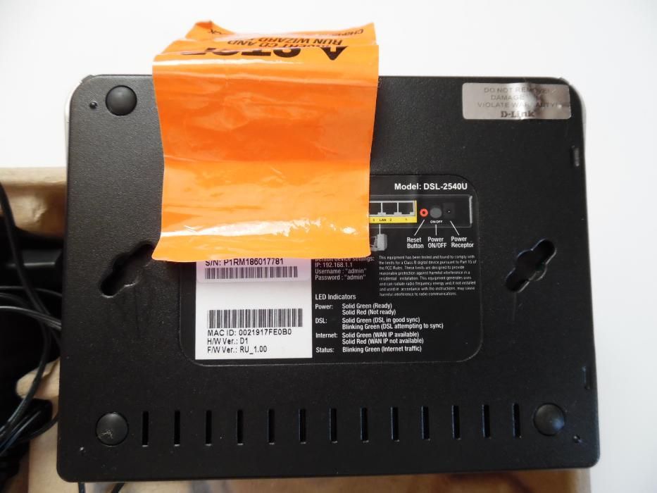 Маршрутизатор, модем, D-LINK DSL-2540U