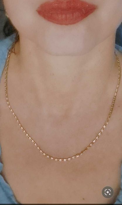 Gruby mocny złoty łańcuszek stal chirurgiczna 50cm