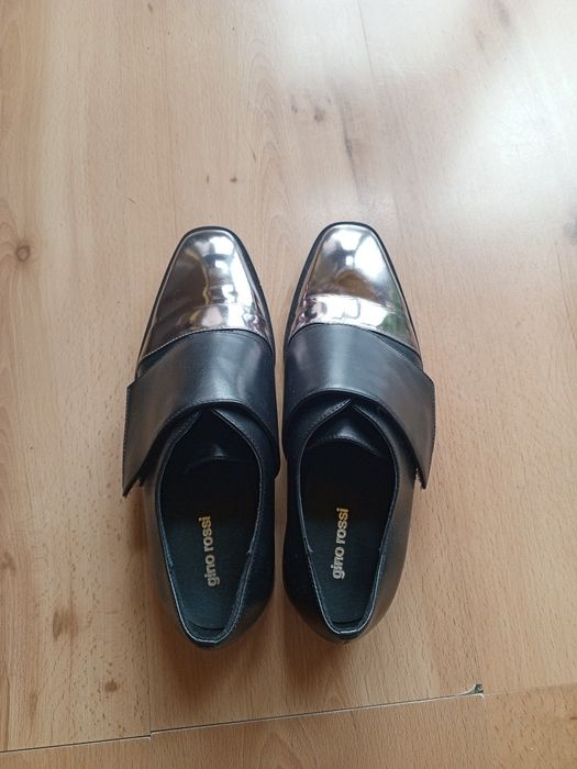 Skórzane półbuty mokasyny espadryle Oksfordy loafersy espadryle 36