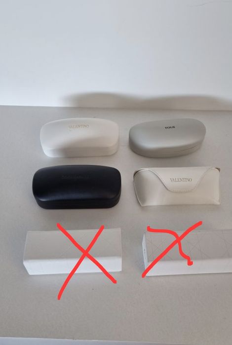 Caixas Óculos Valentino, Tous e Marc Jacobs