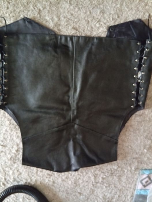 Colete motard em pele